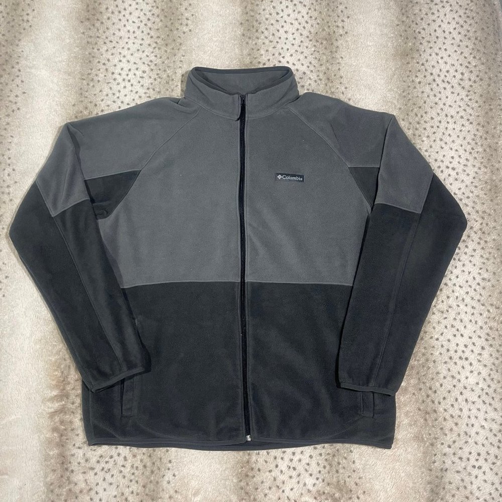 Columbia fleece sweater, gray XL, full zip